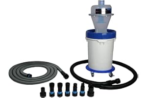 Cen-Tec Systems Assembled Quick Click Dust Separator and 5 Gallon Locking Collection Bin with Caster Dolly and Power Tool Adapter Set with 16 Ft. Hose