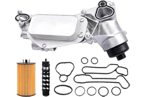 MARDARTH 25199751 Aluminum Engine Oil Cooler Filter Housing Assembly Adapter Kit+Gasket+Insert+Cap for 2008-2019 Cruze Malibu Aveo Cascada G3 Astra 1.6L 1.8L, OE #918432, 12992593