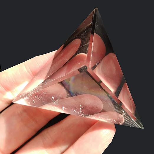 Jdflying 57cm Natural Crystal Tetrahedron Clear Quartz Pyramid 4 Faces