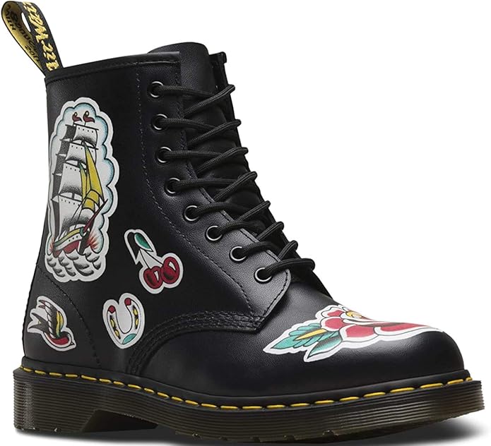 dr martens x grez 1460 boots in tattoo print