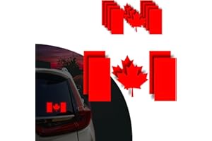 Jfbrix Reflective 6 Pcs Canada Flag Stickers, Die Cut Canadian Maple Leaf Vinyl Decal Sticker for Car Laptop Helmet