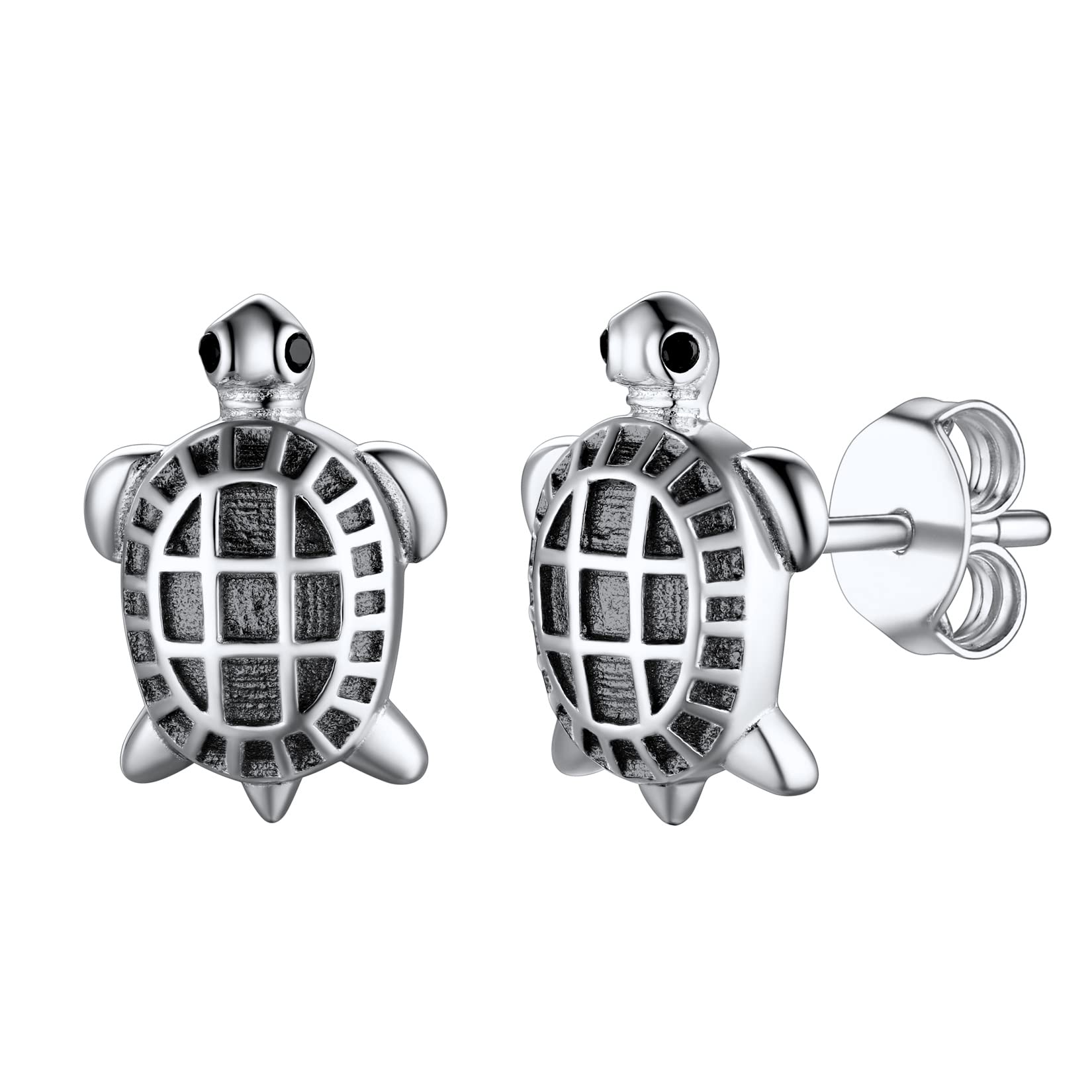 SILVERCUTE Stud Earrings for Women 925 Sterling Silver Animal Earring, Cute Turtle Ear Studs, Lovely Tortoise Jewellery for Daily Wear Delicate Gifts for Birthday — image 1