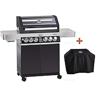  Videro G4-S Rösle Gas-Grillstation schwarz XXL Edelstahl 6-flammig 5+1 Gas Brenner Garten ✔ Lenkrollen mit Bremse ✔ Deckel ✔ Rotisserie-Aufhängung ✔ Seitentische beidseitig ✔ Unterschrank ✔ eckig ✔ rollbar ✔ stehend grillen ✔ Grillen mit Gas ✔ mit Station ✔ mit Rädern 