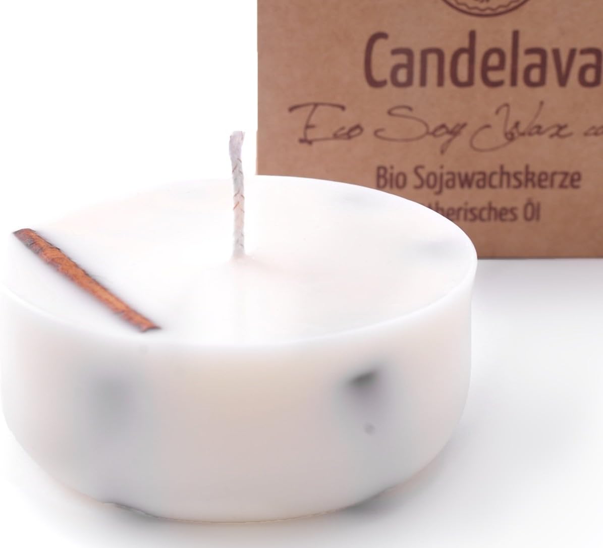 Organic Real Soy Candle with real cinnamon essential oil with Cinnamon Sticks, Aromatherapy Essence Oil