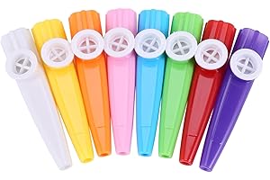 UtopixHub 24 Pieces Plastic Kazoos 8 Colorful Musical Instrument, Good Companion For Guitar, Ukulele, Violin, Piano Keyboard,