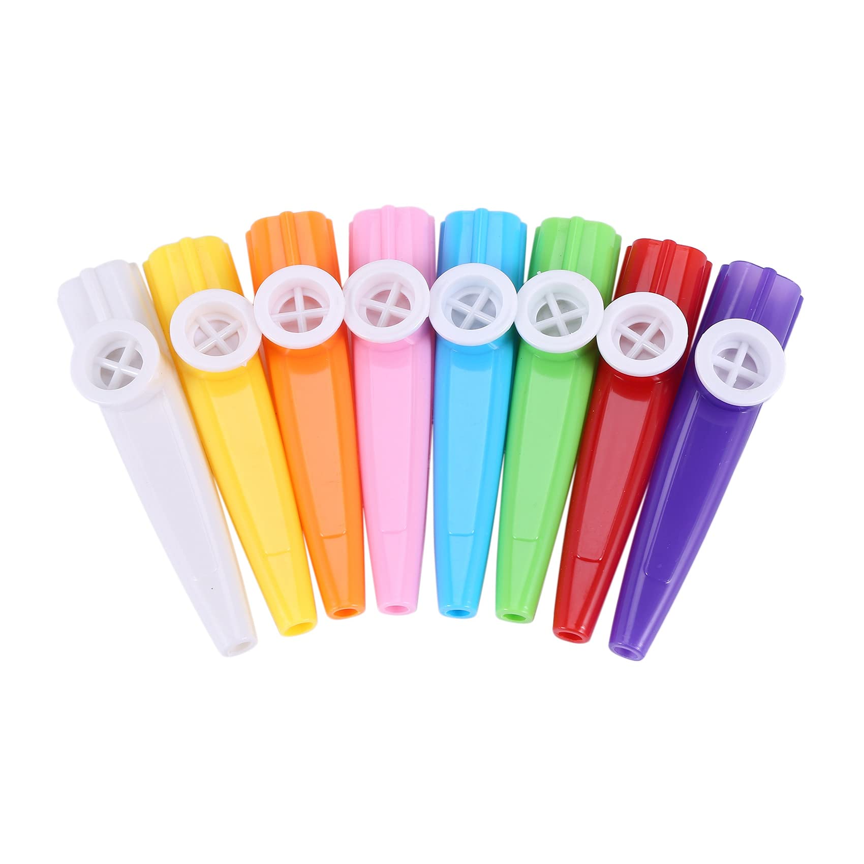 Smallterm 24 Pieces Plastic Kazoos 8 Colorful Musical Instrument, Good For Guitar, Ukulele, Violin, Piano Keyboard, Great Gift For Music Lovers