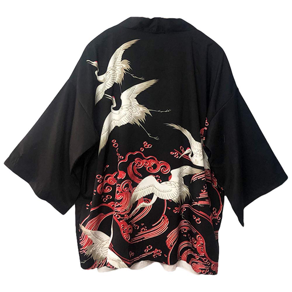 G-LIKE Japanese Kimonos Women's Clothing - Traditional Haori Costume Robe Tokyo Harajuku Dragon Pattern Antique Jacket Nightdress Bathrobe Sleepwear, red, One Size Plus