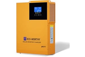 ECO-WORTHY 3500W Pure Sine Wave Solar Inverter Charger,All-in-One 48V Solar Inverter 48V DC-120V AC,80A MPPT Solar Controller,for LiFePO4/Lead Acid Battery,Off-Grid,Home Energy Storage