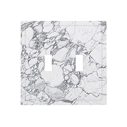 White Gray Marble 2 Gang Double Toggle Light Switch