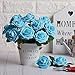MACTING Artificial Rose Flowers 30PCS Real Touch Fake Flowers with Stem Foam Roses for DIY Wedding Bridal Bouquets Party Holiday Baby Shower Spring Home Mothers Day Decorations(Blue)