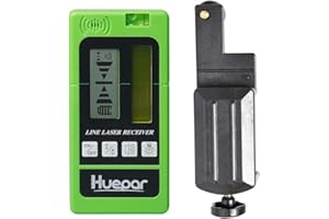 Huepar LR-5RG Laser Receiver, Up to 200ft Green and Red Beam Laser Detector, Compatible Only with Huepar Laser Levels with Pu