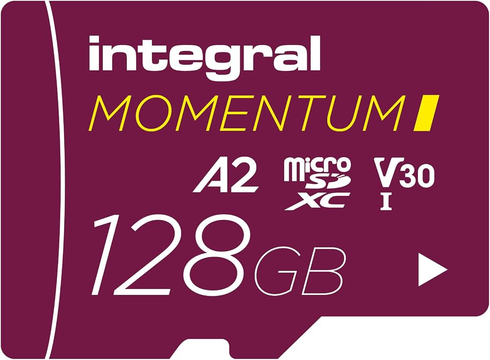 Integral Momentum I 128GB microSDXC Card U3 V30 A2 4K Waterproof Rugged
