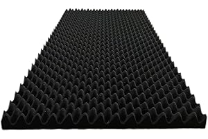 Jdejiela 1 Pack Egg Crate Foam Sound Proof Foam Panels for Walls,48''X24''X2'' inch Acoustic Panels, high-Density Fireproof soundproof Wall Panels, Professional Acoustic Treatment (Black)