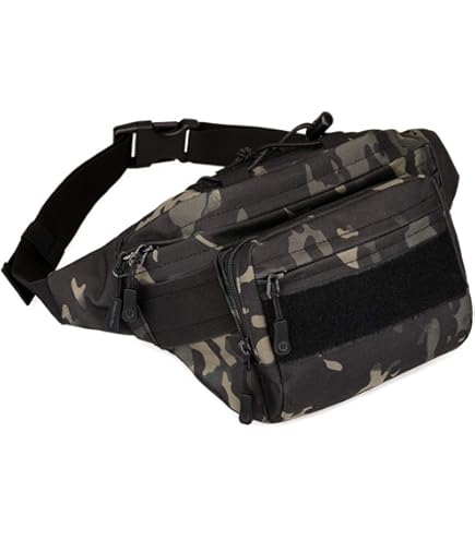 AUSCAMOTEK Sac à Dos Camouflage Pour Accessoires De Chasse, Pêche, Randonnée, Camping, Petit Sac De Jour Pour Homme, Camouflage Herbe Sèche, Fanny Pack-Dry Grass