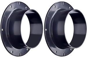 Abuff 4-inch Duct Connector, 2 Pack Plastic Straight Pipe Flanges, Ventilation Ducting Connector for Heating Cooling Ventilation System