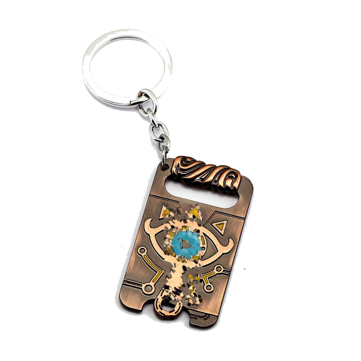 FEIDIAO Zlda Keychain Metal Sign Zlda Breath of the Wild Keyring Zlda Sign Shield Keyholder