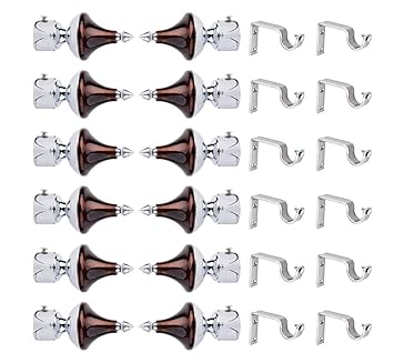 Buy Casagold Brown Silver Finish Stainless Steel Curtain Finials
