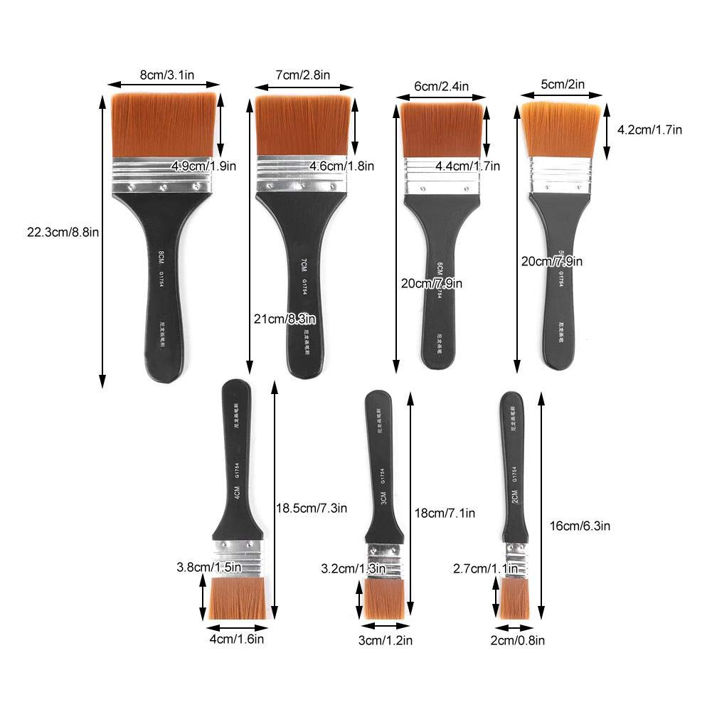 Acrylic Nail Brush Uv Gel Nail Brush 7pcs Lightweight Wooden Handle Flat Paint Brushes Set For Oil Painting Acrylic Painting Gouache Oil Painting Wall Paint Brush Amazon In Home Kitchen