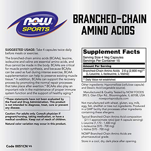 NOW Sports Nutrition, Branched Chain Amino Acids, With Leucine