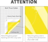 Lya Vinyl Permanent Vinyl 12x4ft Yellow for Cricut Silhouette Glossy Self view 3