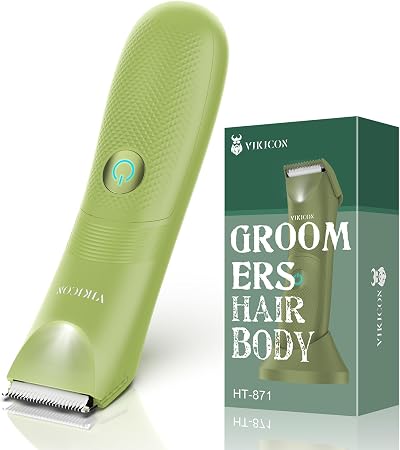 VIKICON Body Hair Trimmer Men Ceramic Blade LED Light USB-C Gift Set
