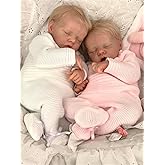 Anano Reborn Baby Dolls Twins Boy and Girl, 18Inch Realistic Baby Dolls Silicone Full Body, Full Silicone Babys Doll, Newborn Real Life Babys Doll Reborn Twin with Accessories