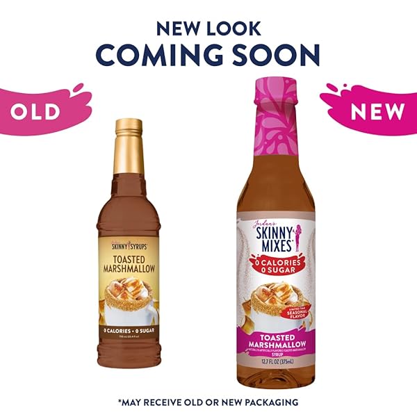 JORDAN’S SKINNY SYRUPS SUGAR FREE COFFEE SYRUP, TOASTED MARSHMALLOW FLAVOR DRINK MIX, ZERO CALORIE FLAVORING FOR CHAI LATTE, PROTEIN SHAKE, FOOD & MORE, GLUTEN FREE, KETO FRIENDLY, 25.4 FL OZ, 1 PACK