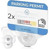 Wicked Chili 2x Parking Permit, Ticket Holder, Transparent, Made in Germany | Enhanced Version: Strong 30mm Suction Cups. Can Hold Larger Tickets, Resident Parking Permits, Paper Notes, Badge &amp; License
