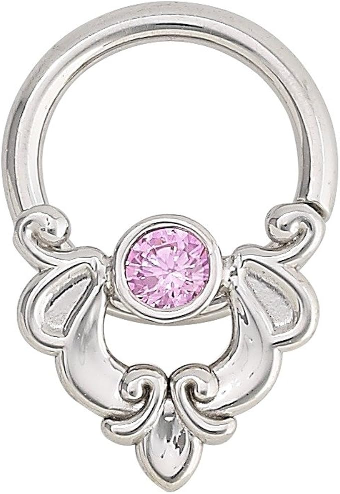 Body Gems 14k White Gold Jeweled Designer Seamless Ring