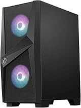 MSI MAG FORGE 100R Mid Tower Case Black 2x 120mm ARGB Fans 1x 120mm view 3