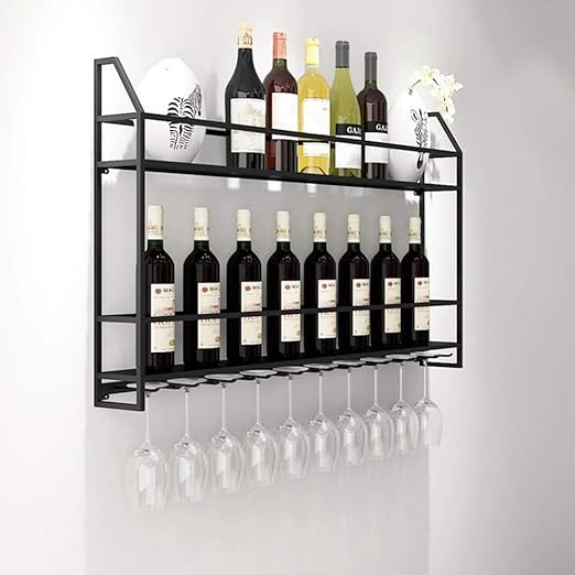 Wine Rack Bastidores De Vino Montados En La Pared Con Soporte De