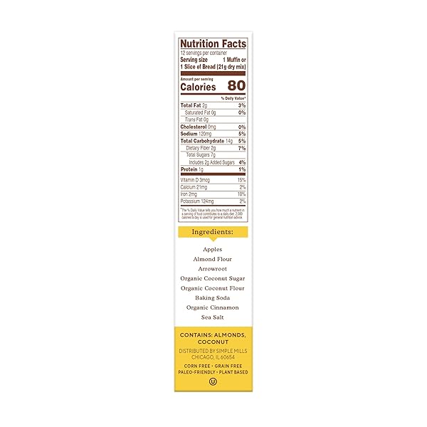 SIMPLE MILLS APPLE CINNAMON MUFFIN & BREAD MIX, 9 OZ