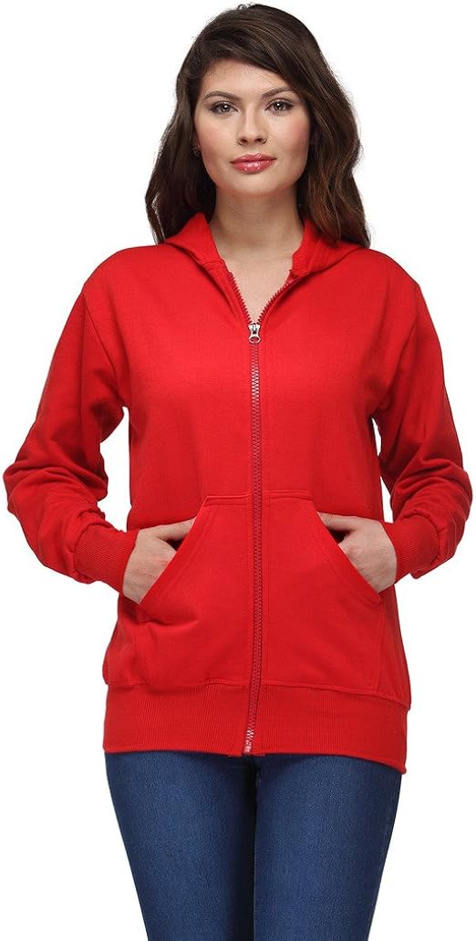 Oleva Ladies Red Sweatshirt with Hood Amazon.in Clothing & Accessories