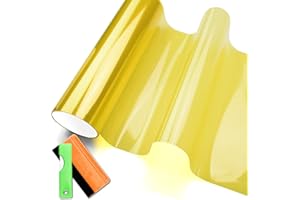 TEAYIR Headlights, Tail Lights, Fog Lights Tint Vinyl Film, Self Adhesive (Small 12''X48'', JDM Golden Yellow)