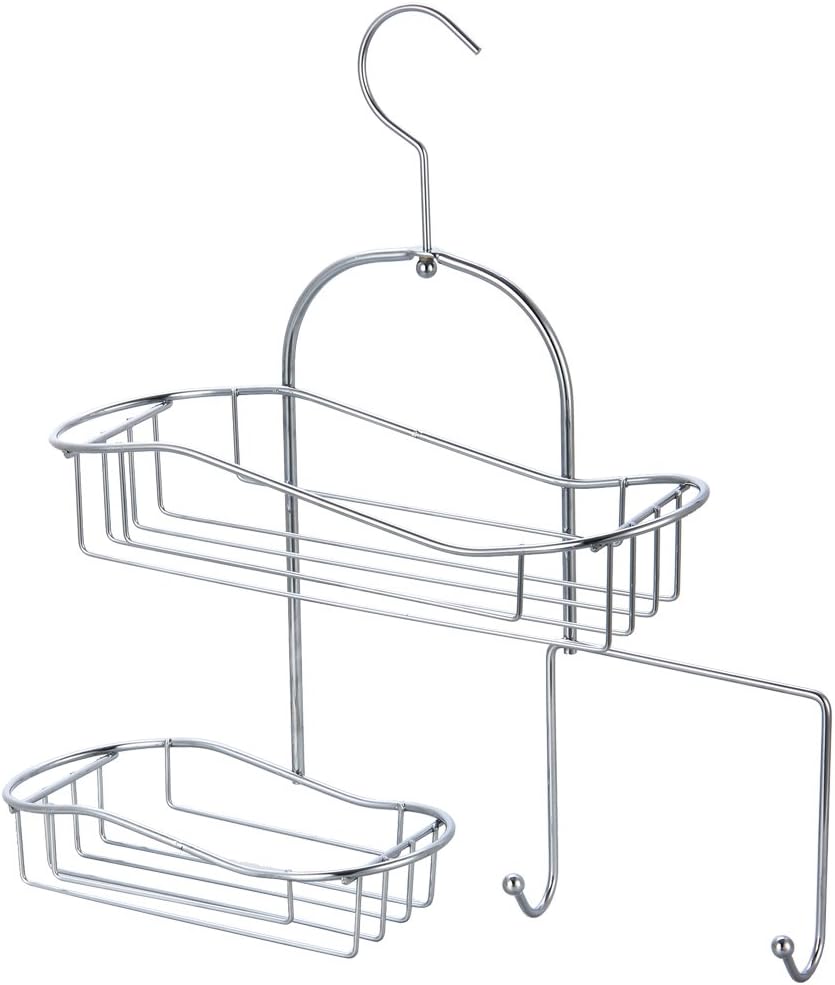 Bath Vida Shower Caddy Hanging Organiser Bathroom, Metal, Silver