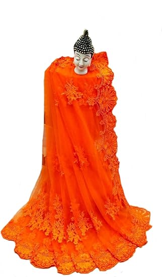 Womens Letest Hevay Net Embroidery Saree With Blouse Piece 2020