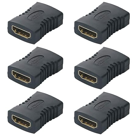 TOOHUI 6 Stück HDMI-Koppler, HDMI Buchse zu Buchse Kupplung Verbinder, HDMI Adapter-Verlängerung Doppelkupplung Koppler Vergo