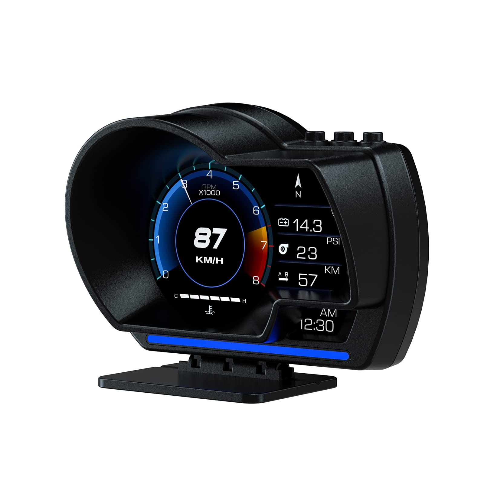 Photo 1 of wiiyii obd2 Gauge Display Heads up Display for Cars Car HUD Head Up Display P6, OBD+GPS Smart Gauge, obd2 Speedometer with Speed,RMP,Water Temperature,Overspeed Alarm,Works Great for Most Cars