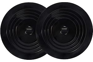 V-TOP Tub Stopper 2 Pack, 6 inches Large Silicone Drain Plug Hair Stopper Flat Suction Cover for Kitchen Bathroom and Laundry