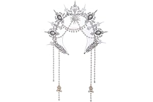 BLESSUME Halo Crown Mary Goddess Headband Women Halloween Costume Headpiece (Silver A)