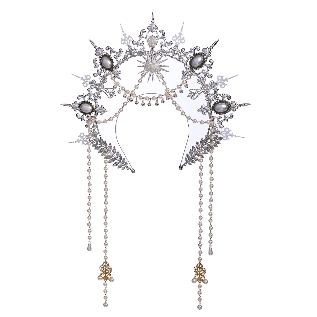 BLESSUME Women's Mary Halo Headband Crown Goddess, Halloween Costume Headpiece, Silver 7 โ image 1