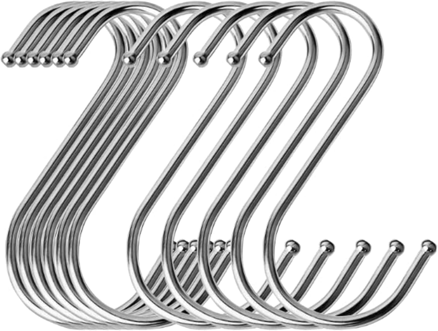 Yogopro S Hooks Metal S Hanging Hooks for Hanging Pots and Pans Plants Stainless Steel S Shaped Heavy Duty Hanging Hooks Hangers for Kitchen Bathroom Bedroom Office, 10 Packs