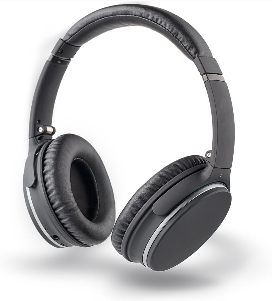 WESONICS CVC6.0 Noise Cancelling Wireless Bluetooth Headset Over-ear Stereo Headphones with Microphone and Volume Control (Black and Gray)