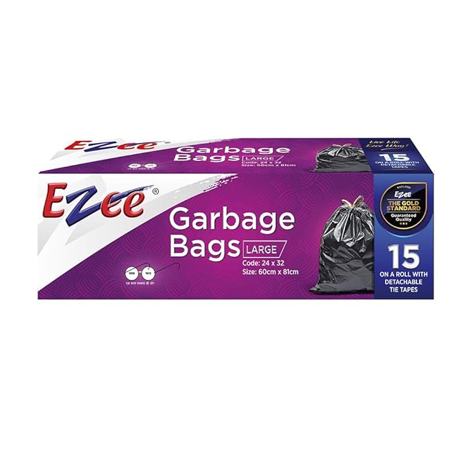 Ezee Garbage Bag - 30 Pieces (Pack of 2, Large , 24x32 inches)