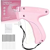 Stitch Gun for Clothes, Handheld Stitch Gun Quick Clothing Fixer, Sewing Kit Includes 6 Needle, 2000 White + 2000 Black Fasteners, Pink, Garment Repair Tool