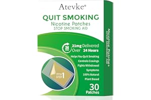 ATEVKE Nicotine Patches, Step 1 Quit Smoking Patches 21 mg or Vaping Stop Helping Quit Patch, Easy Effective Anti Stickers, Stop Smoking Aids That Work with 2 Week(30 Count)