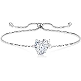Vesitim Butterfly Bracelet for Women Sterling Silver Heart Jewelry Birthstone Charm Link Bracelet
