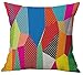 Geepro 18 inch Decorative Throw Pillow Cover Square Cotton Linen Pillow Case for Sofa Couch (Colorful)