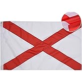VICDRIA Alabama State Flag 5x8 Ft, Deluxe Embroidered Premium Polyester Durable AL Outside Flags, Indoor/Outdoor with Sewn Stripes and Brass Grommets
