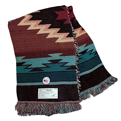 Southwest Geometric Turquoise blanket throw New eBay